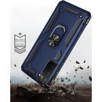 Wholesale Tech Armor Ring Stand Grip Case with Metal Plate for Samsung Galaxy S21 Ultra 5G (Navy Blue)